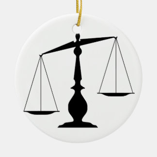 Balanced Scales Ceramic Tree Decoration
