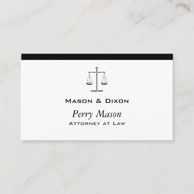 Balanced Scales of Justice Legal Business Card (Front)