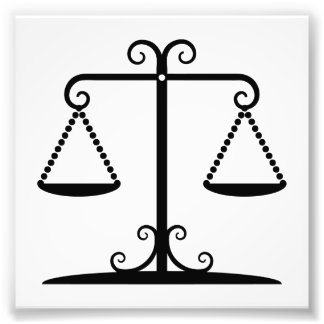 balanced scales photo print