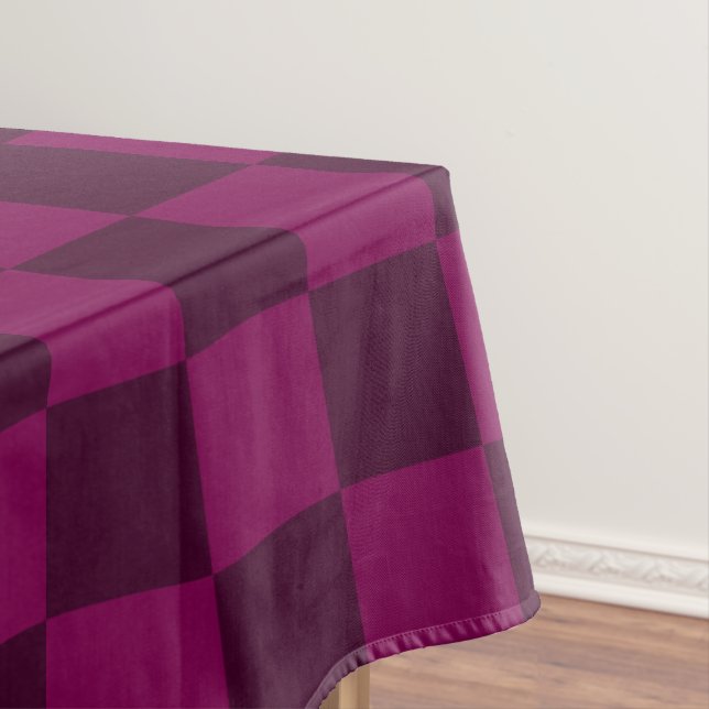 Balanced Visuals with Maroon Chequerboard Pattern Tablecloth (In Situ)