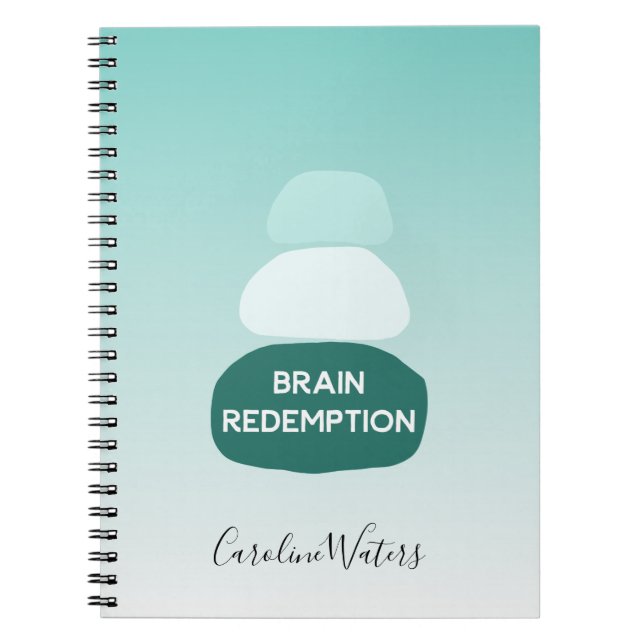 Balanced Zen Stones Brain Injury Recovery Metaphor Notebook (Front)