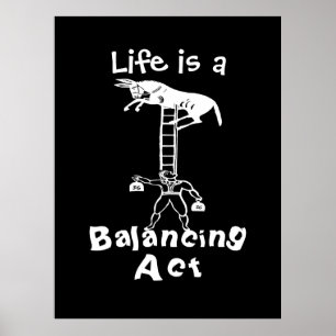 Balancing a Living Donkey ~ 53X40 CHANGE COLOR Poster