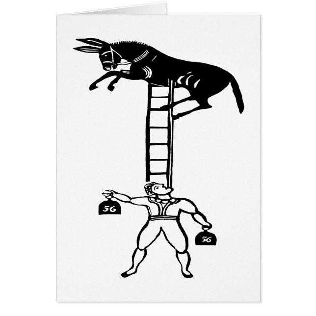 Balancing a Living Donkey ~ CHANGE COLOR Card (Front)