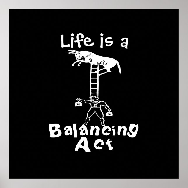 Balancing Donkey - COLOR CHANGE / Canvas Option - Poster (Front)