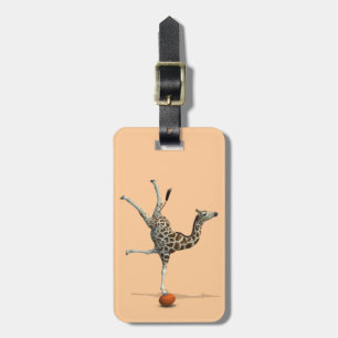 Balancing Giraffe Luggage Tag