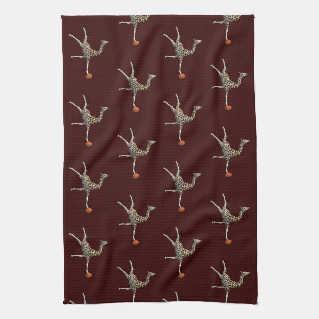Balancing Giraffe Tea Towel (Vertical)