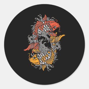 Balancing Koi Classic Round Sticker