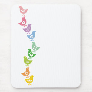 Balancing Retro Rainbow Chicks Fun Custom Mousepad