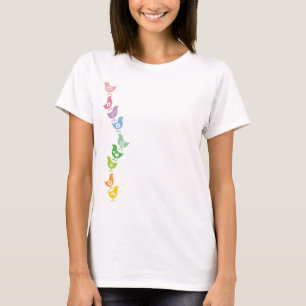 Balancing Retro Rainbow Chicks Fun Custom T-shirt