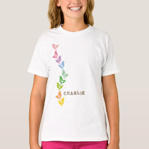 Balancing Retro Rainbow Chicks Fun Easter T-shirt