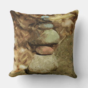 Balancing Rocks Abstract Impressionism Cushion