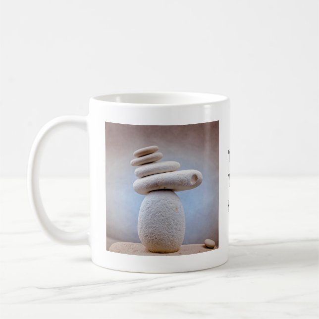 Balancing Stones Square + your ideas Coffee Mug (Left)