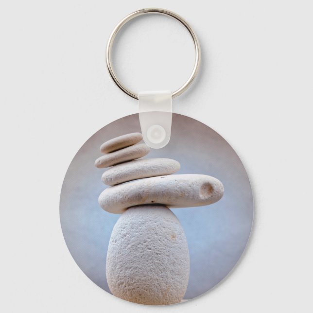 Balancing Stones Square + your ideas Key Ring (Front)
