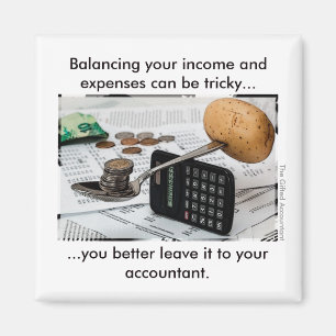 "Balancing your income and expenses can be tricky" Magnet