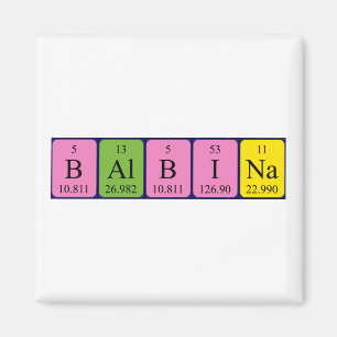 Balbina periodic table name magnet