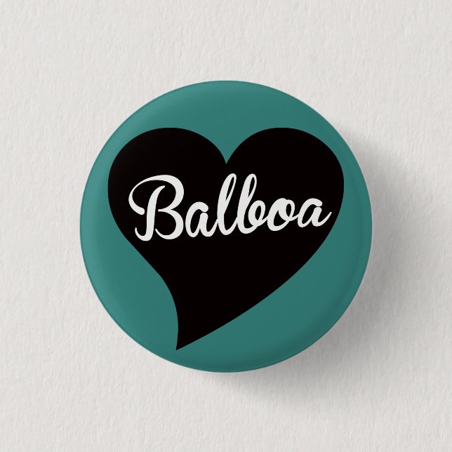 Balboa Black Heart Jade 3 Cm Round Badge (Front)