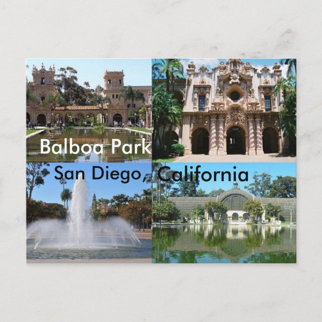 Balboa Park, San Diego, California Postcard (Front)