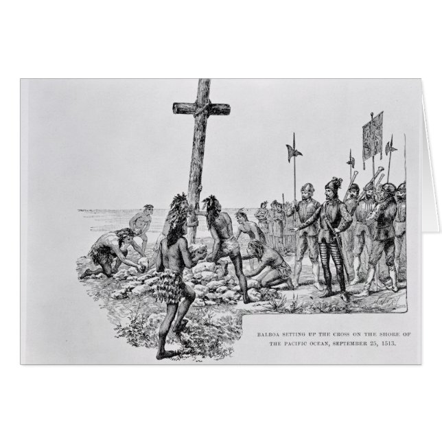 Balboa Setting up the Cross on the Shore (Front Horizontal)