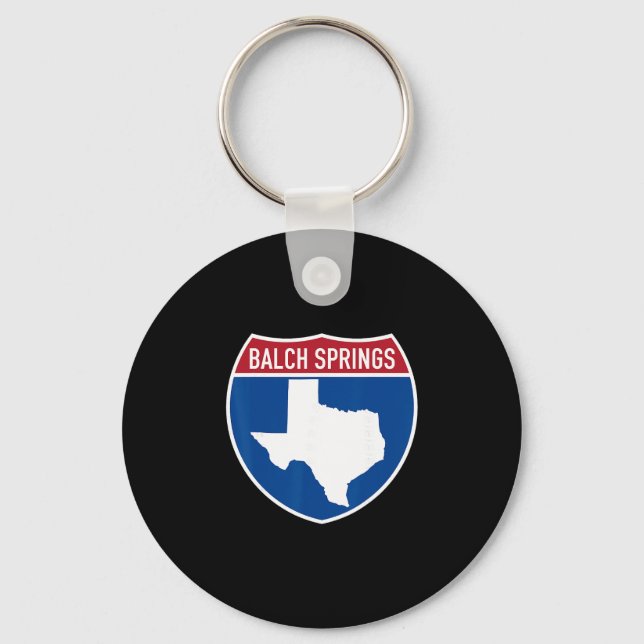 Balch Springs Texas Tx Interstate Highway Vacation Key Ring (Front)