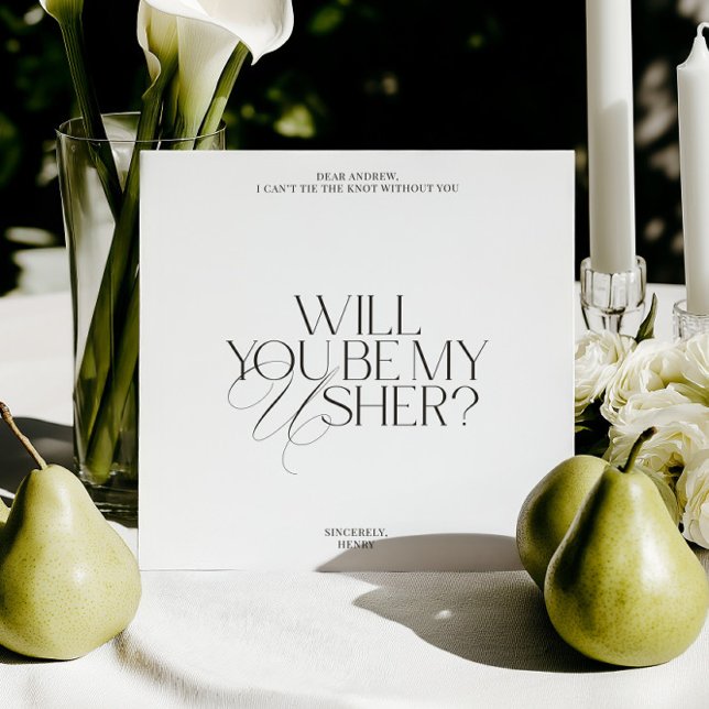 Balck & White Modern Classic Usher Proposal Card (Balck & White Modern Classic Usher Proposal Card)