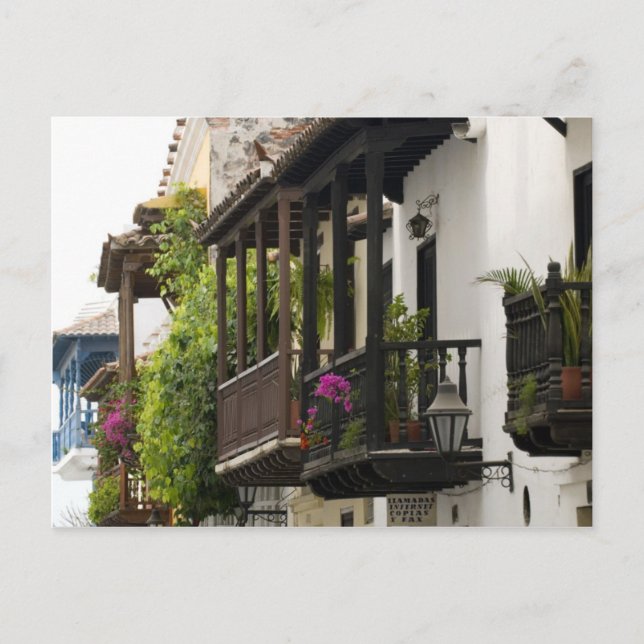 Balconies in Cartagena Postcard (Front)