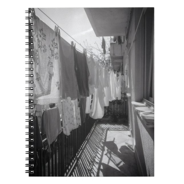 Balcony Laundry Sun Shadows Notebook (Front)