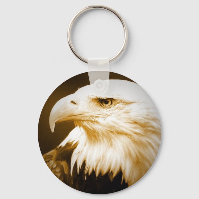 Bald American Eagle Eye Key Ring (Front)