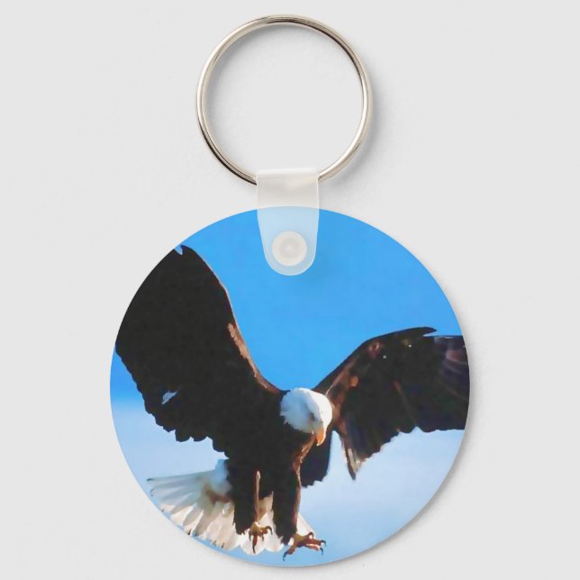 Bald American Eagle Key Ring (Front)