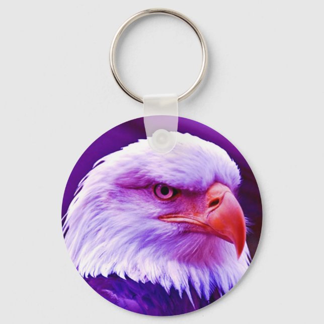 Bald American Eagle Key Ring (Front)