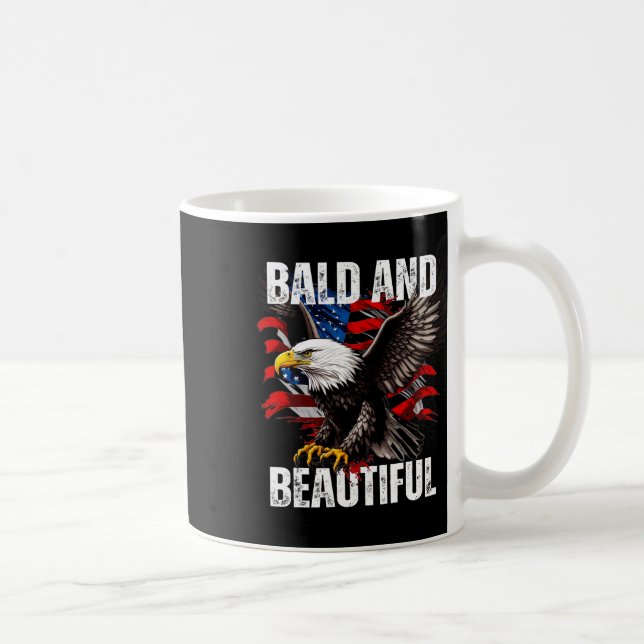 Bald And Beautiful July 4th Independence Day Ameri Coffee Mug (Right)