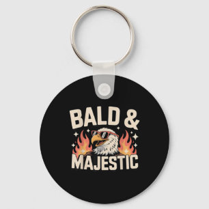 Bald And Majestic Bald Dad Funny Father’s Day Key Ring