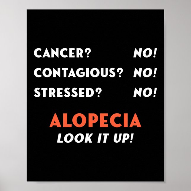 Bald Balding Alopecia Areata Hair Loss Problem Awa Poster (Front)