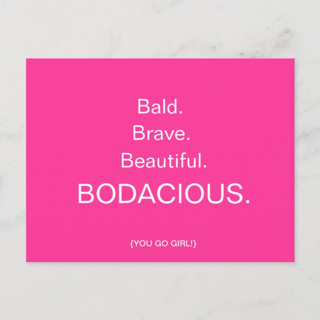 BALD & BODACIOUS Postcard by April McCallum (Front)