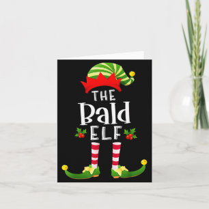 Bald Christmas Elf Matching Pajama X-mas Party  Card