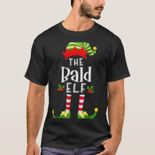 Bald Christmas Elf Matching Pajama X-mas Party  T-Shirt