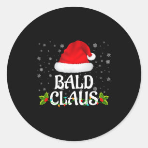 Bald Claus Christmas Lights Santa Pajama Family Ma Classic Round Sticker