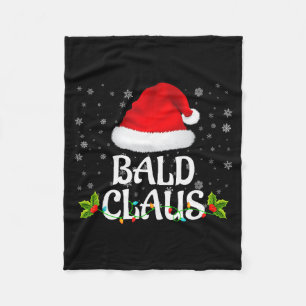 Bald Claus Christmas Lights Santa Pajama Family Ma Fleece Blanket