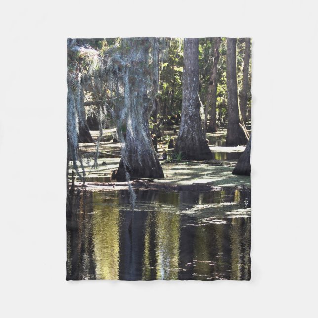 Bald Cypress Trees Fleece Blanket (Front)
