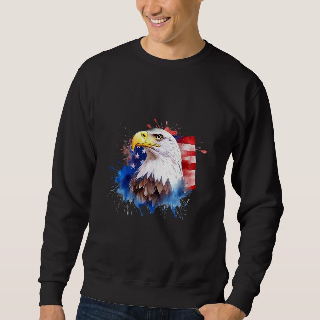 Bald Eagle 4th of July American Flag Country Tee (Front)