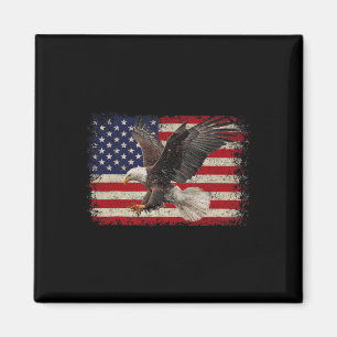 Bald Eagle 4th Of July American Usa Flag Eagle Pat Magnet
