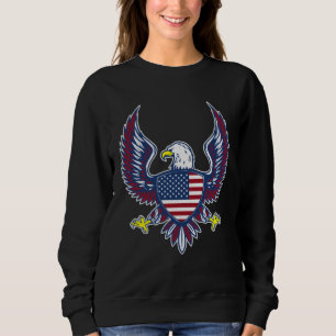 Bald Eagle 4th of July Christmas American Flag Cou Sweatshirt