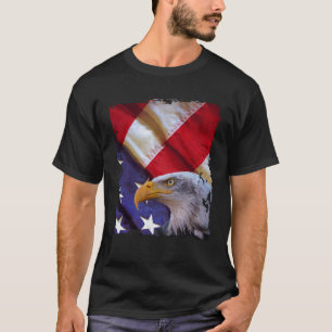 Bald Eagle 4th of July Christmas American Flag Cou T-Shirt