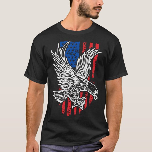 Bald Eagle 4th of July Christmas American Flag Cou T-Shirt (Front)