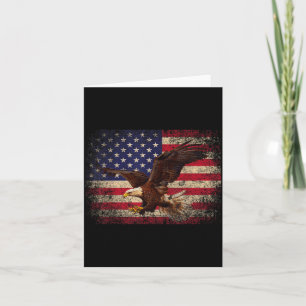 Bald Eagle 4th Of July Christmas Gift American Fla Card