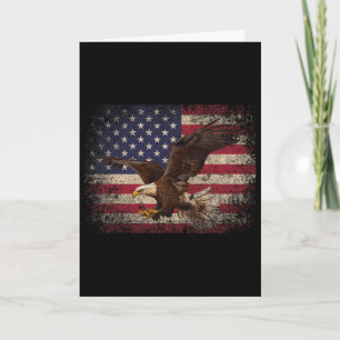 Bald Eagle 4th Of July Christmas Gift American Fla Card