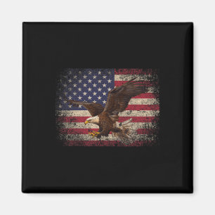 Bald Eagle 4th of July Christmas Gift American Fla Magnet