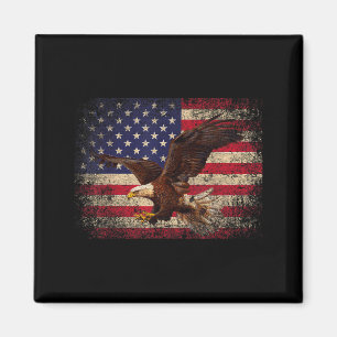 Bald Eagle 4th Of July Christmas Gift American Fla Magnet