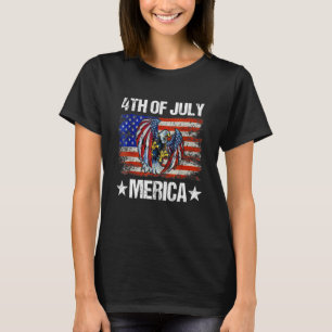 Bald Eagle 4th Of July Merica American Flag Patrio T-Shirt