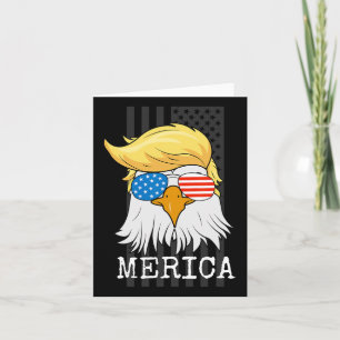 Bald Eagle 4th Of July Trump American Flag Funny G Card