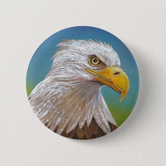 Bald Eagle 6 Cm Round Badge (Front)